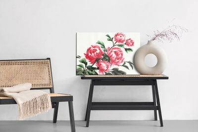 Ljuddämpande tavla - Peonies painted