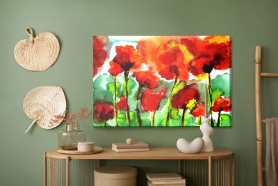Ljuddämpande tavla - Poppies painted