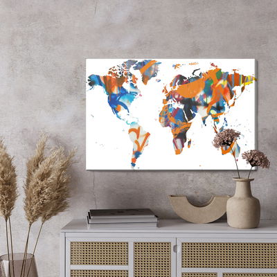 Ljuddämpande tavla - World map - graffiti