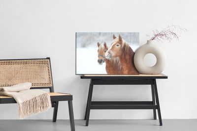 Ljuddämpande tavla - Horses in the snow