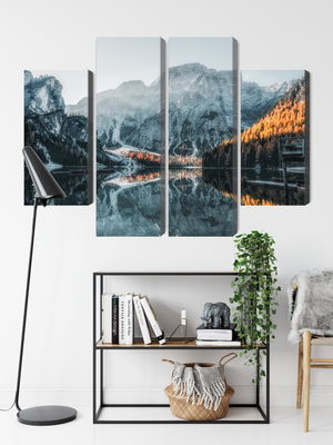 Ljuddämpande tavla - Italian lake braies 3d