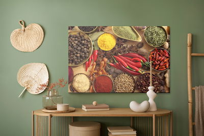 Ljuddämpande tavla - Bowls with spices and herbs