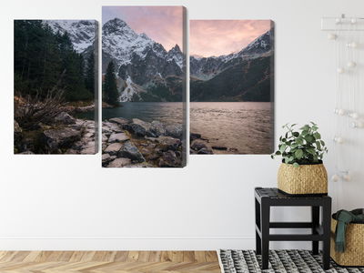 Ljuddämpande tavla - Lake and forest