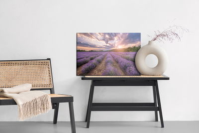Ljuddämpande tavla - Lavender field at sunset