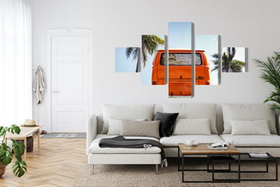 Ljuddämpande tavla - Retro car between palm trees