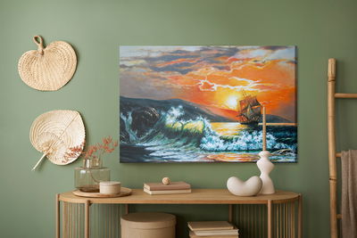 Ljuddämpande tavla - Picturesque sea and sunset