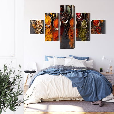 Ljuddämpande tavla - Spices on a black background