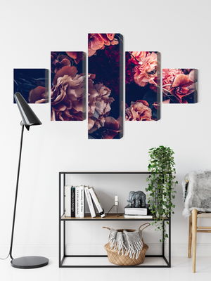 Ljuddämpande tavla - Colorful flowers in a retro