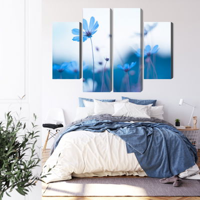 Ljuddämpande tavla - Delicate blue flowers