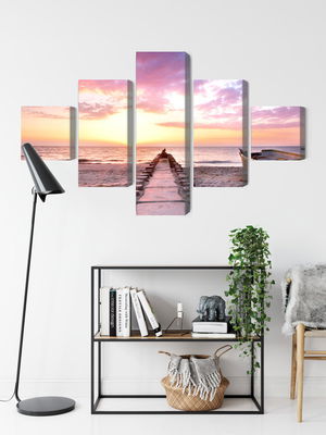 Ljuddämpande tavla - Boat on the beach 3d