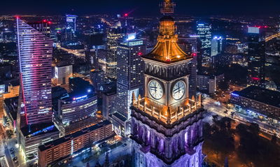 Ljuddämpande tavla - Warsaw panorama at night