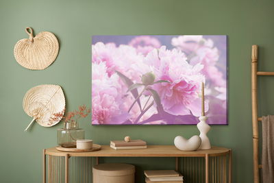 Ljuddämpande tavla - Bright peonies roses