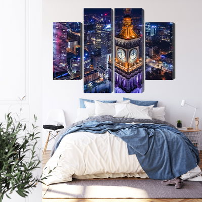 Ljuddämpande tavla - Warsaw panorama at night