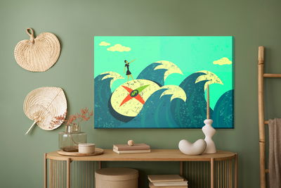 Ljuddämpande tavla - Woman on the dial among