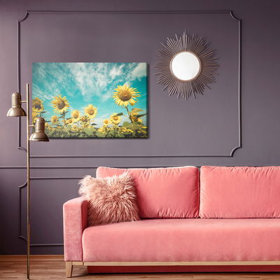 Ljuddämpande tavla - Sunflower field against