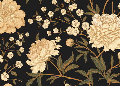 Ljuddämpande tavla - Peonies with stems