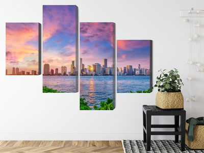 Ljuddämpande tavla - Panorama of miami during