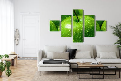 Ljuddämpande tavla - Green apples on a macro scale