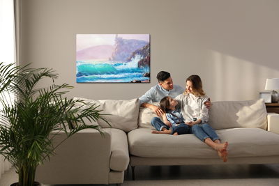 Ljuddämpande tavla - Watercolor waves