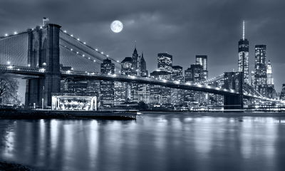 Ljuddämpande tavla - Night panorama of New York