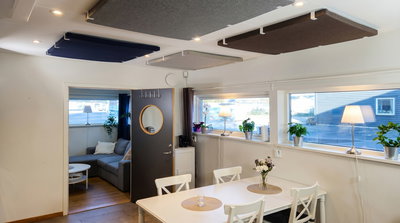 Ljudabsorbering till tak - PES ceiling fabric