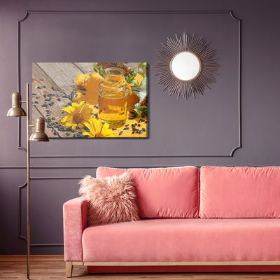 Ljuddämpande tavla - Sunflower oil with flowers