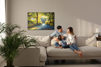 Ljuddämpande tavla - A forest landscape as if