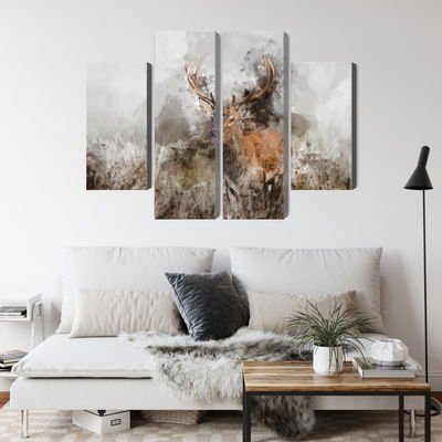 Ljuddämpande tavla - A deer painted with 3d