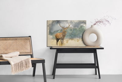 Ljuddämpande tavla - Deer on a watercolor
