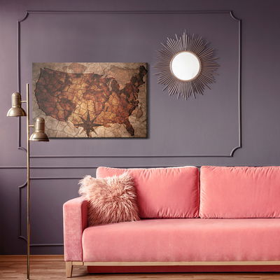 Ljuddämpande tavla - Vintage Usa map