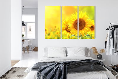 Ljuddämpande tavla - Blooming sunflowers 3d