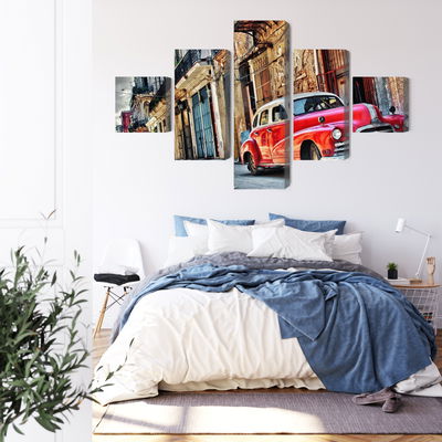 Ljuddämpande tavla - Old american car and havana