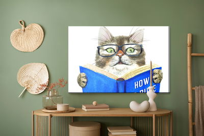 Ljuddämpande tavla - A read cat