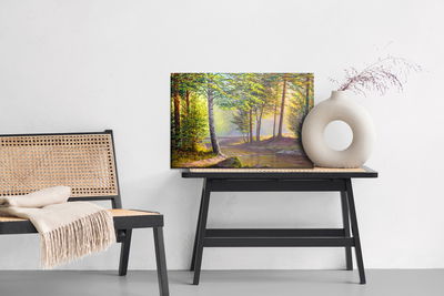 Ljuddämpande tavla - River in the summer forest