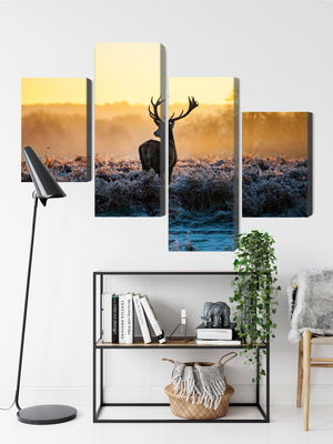 Ljuddämpande tavla - Deer on the rut in 3d