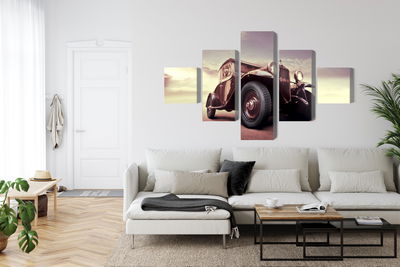 Ljuddämpande tavla - Vintage car with a 3d effect