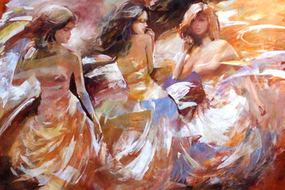 Ljuddämpande tavla - Three young women