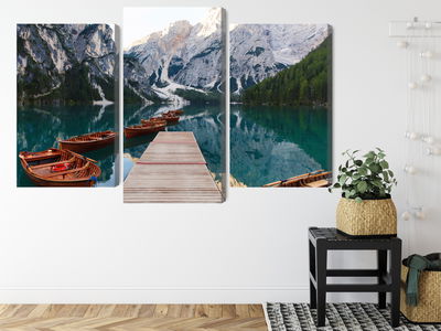 Ljuddämpande tavla - Lake braies in Italy