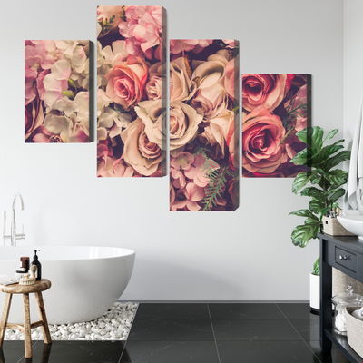 Ljuddämpande tavla - Delicate colorful 3d flowers