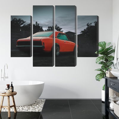 Ljuddämpande tavla - Orange retro car