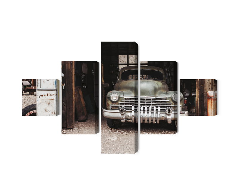 Ljuddämpande tavla - Old car in vintage style