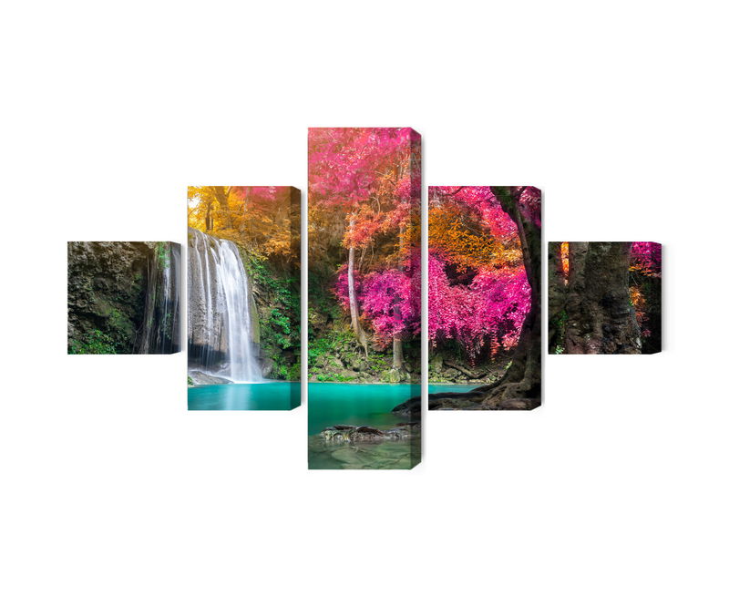 Ljuddämpande tavla - A beautiful forest waterfall