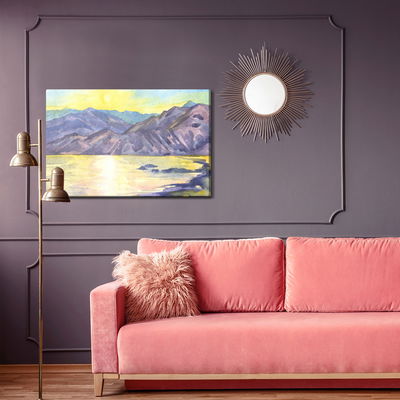 Ljuddämpande tavla - Watercolor mountain landscape