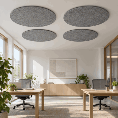 Ljudabsorbering till tak - PES circle ceiling