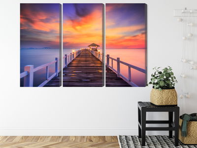 Ljuddämpande tavla - Sunset over the pier
