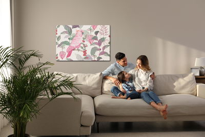 Ljuddämpande tavla - Of tropical pink parrot