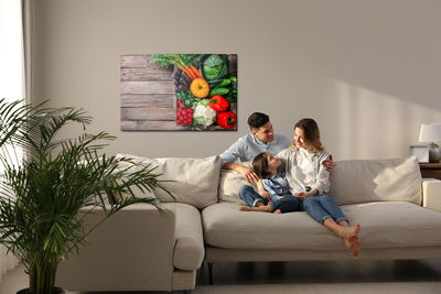 Ljuddämpande tavla - Vegetable basket on the table