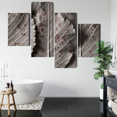 Ljuddämpande tavla - Gray leaves on a macro scale