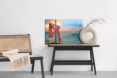 Ljuddämpande tavla - Cross on the background