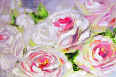 Ljuddämpande tavla - Blooming roses as painted